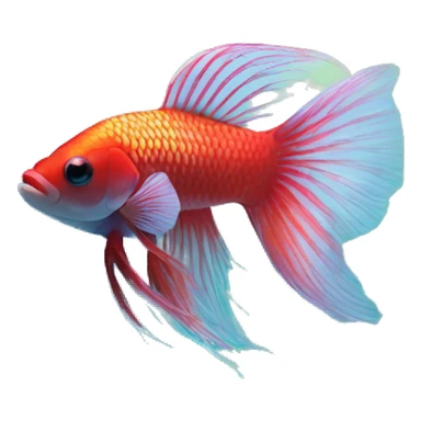 A female beta fish in beautiful ecosystem of aquarium sticker