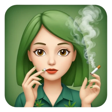 woman smoking marijuana sticker