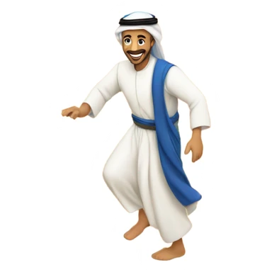 Arab man sliding down the sand dunes on a carpet sticker