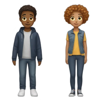 Boy wearing cos² with girl wearing sin² ( best friends  sticker