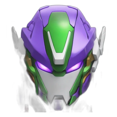 purple and green gundam barbatos face sticker
