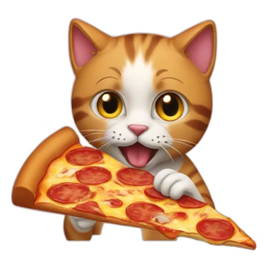 a cat eating pizza sticker