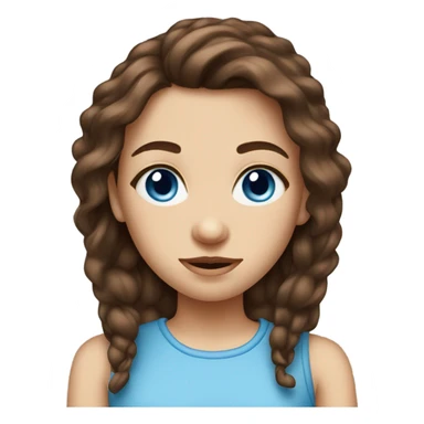 brown haired girl portrait blue eyes sticker