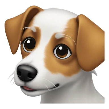 Long haired jack russel with black eyes sticker