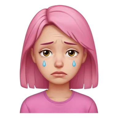 sad 30 year old woman pink shirt sticker