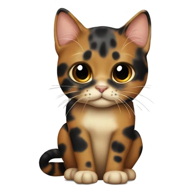 Tortoiseshell cat with half black face ￼ sticker