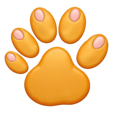 a very light pale pastel yellow-orange pawprint sticker