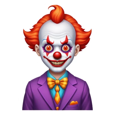 demonic clown wearing a leisure suit sticker