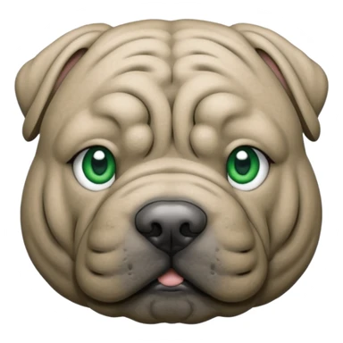 Grey shar pei with green eyes sticker