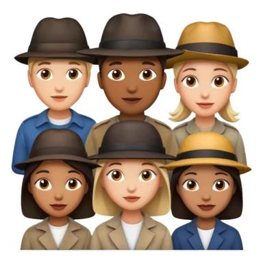 people with hat sticker