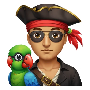 pirate with eye patch and parrot sticker