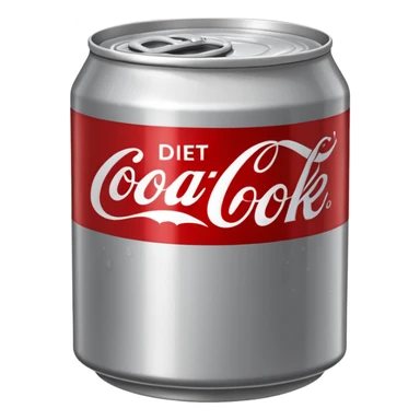 Tin diet Coke emoji only grey tin with red writing sticker