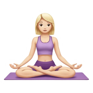 blonde girl doing yoga sticker