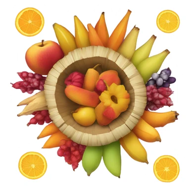 dry husks surrounding a brightly colored fruit-like center.  sticker