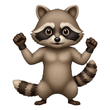Raccoon with fist up about to fight  sticker