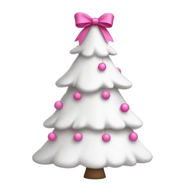 white christmas tree with pink bows sticker
