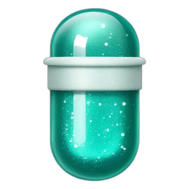 teal medicine capsule, sparkles and texture sticker
