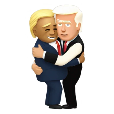 trump and biden hugging sticker