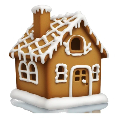 Plain gingerbread house with only white frosting sticker
