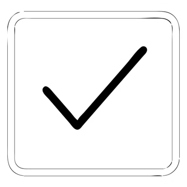 red checkbox emoji icon, square box with red border and red checkmark inside, flat minimalistic style, sharp edges, centered check mark, no text, white background, optimized for mobile UI or quiz result screens sticker