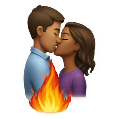 kiss with fire sticker