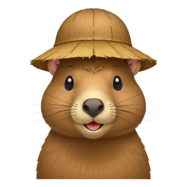 capybara with coconut shell hat sticker