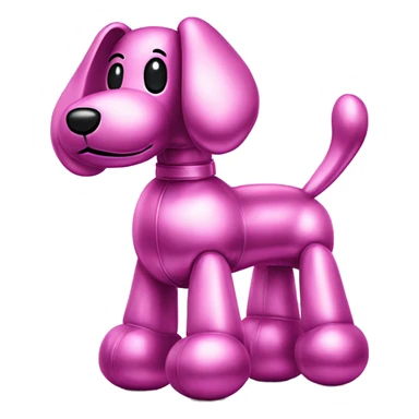 Metallic pink balloon dog no face  sticker