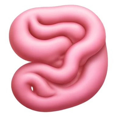 “Realistic image of a human stomach with a curved shape and pinkish color.” sticker