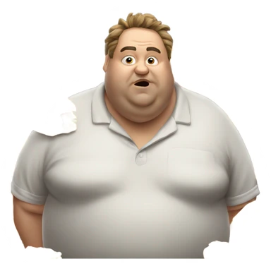 fat man eating a ton of food sticker