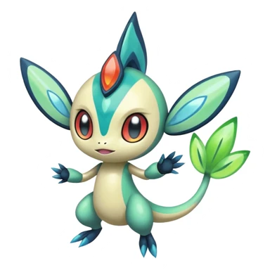 Splash-patterned emotional sparky sparky boom boom painful Meloetta-Guilmom-Salandit-Celebi-Pokémon-Fakémon-fusion-hybrid-creature sticker