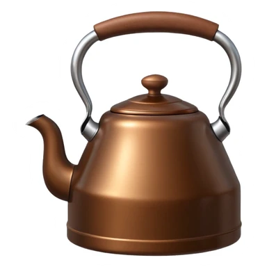 GENERATE A BROWN KETTLE WITH LING BODY HAVING HANDLE AT RIGHT SIDE sticker