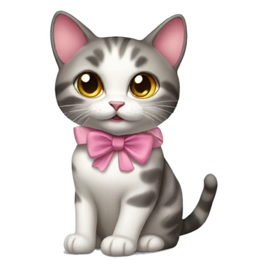 Coquette cat with bow  sticker