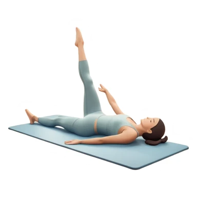 A person performing a Pilates exercise on a mat in a clean, modern studio. The focus is on core strength and flexibility, with a neutral, calming color palette. Simple equipment like a reformer machine and a soft, tranquil background enhance the feeling of controlled movement and focus. sticker