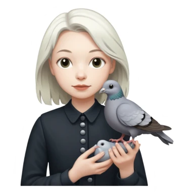 phoebe bridgers holding a pigeon sticker