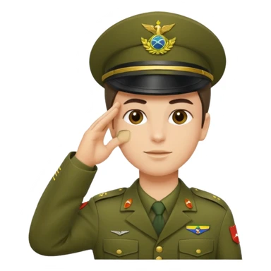 Faça o uniforme do EXÉRCITO BRASILEIRO em um soldado fazendo continência  sticker