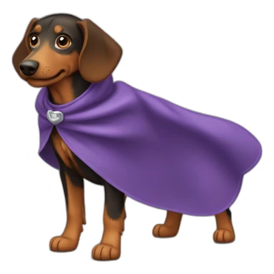 Chien teckel qui vole avec une cape  sticker