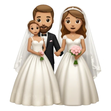 Couple lightskinned man with beard and light skinned woman getting married sticker
