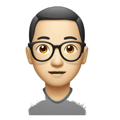 chinese with spectacles, young sticker