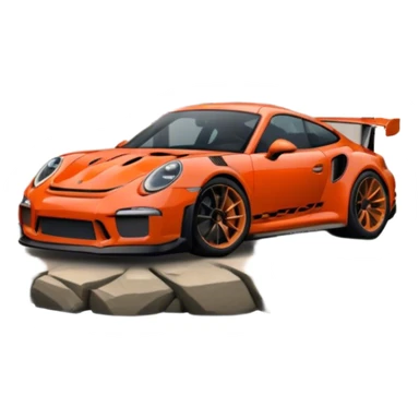 The rock kissing Donald trump on to of a porch 911 GT3 RS sticker