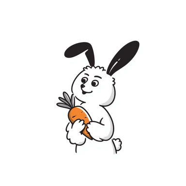 Easter bunny ears and carrot sticker