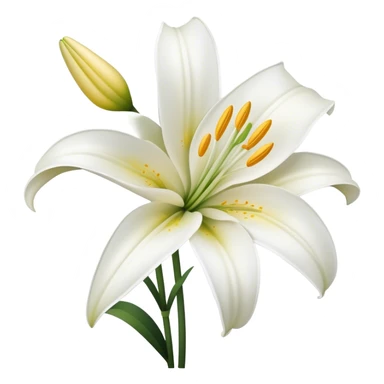 single Snow White Lily, straight stem sticker