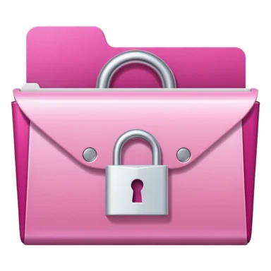 mix light pink dark pink and white girly lock with a folder behind it sticker