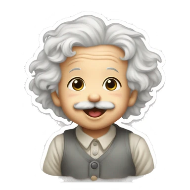 albert einstein happy baby sticker sticker