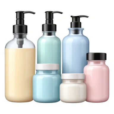 skincare products, simple, clean sticker