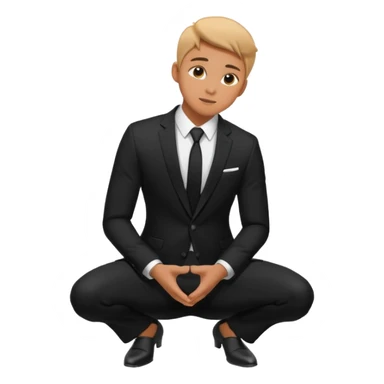 Kneeling person silhouette (proposal pose) sticker