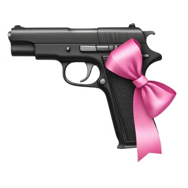 A pistol with a pink bow on it sticker