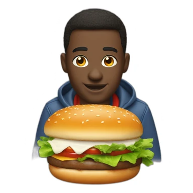 Cédric Doumbé mange un burger sticker