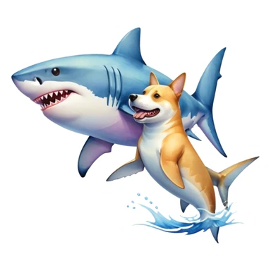 Shark with dog sticker