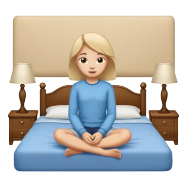 Jeune fille ado assise sur  un lit sticker