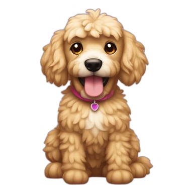 Un peluche de perro caniche festejando su cumpleaños sticker